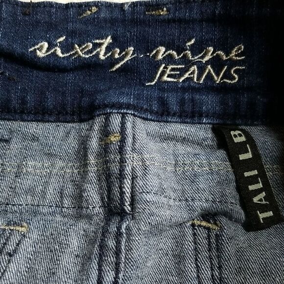 Sixty Nine Skirt Women's Size 28 Jean Mini Dark Wash Button Zipper Closure - Picture 7 of 10